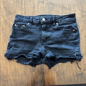 Tractr Black Frayed Denim Shorts